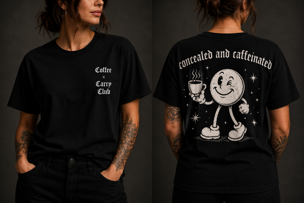 Coffee x Carry Club 'Smiley' Unisex Garment-Dyed T-shirt